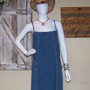 Vintage Maxi Blue Jean Dress